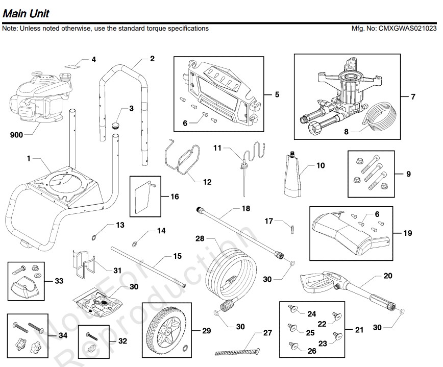 Craftsman Pressure Washer CMXGWAS021023-00 Parts